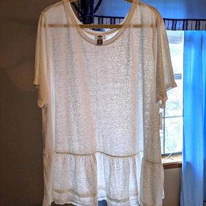 NWT Old Navy Plus 3x Slub Babydoll Peplum Top